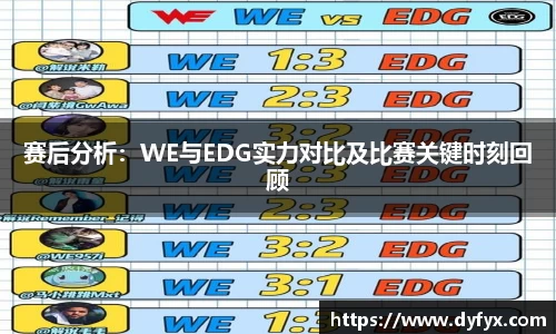 赛后分析：WE与EDG实力对比及比赛关键时刻回顾